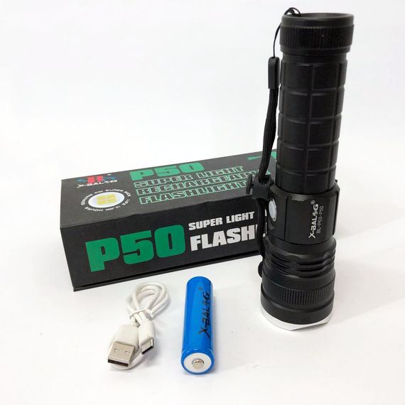 Карманный фонарь Bailong BL-P03-P50 с usb зарядкой | Мощный карманный фонарик | Мощный FW-314 ручной фонарик | Зображення 5