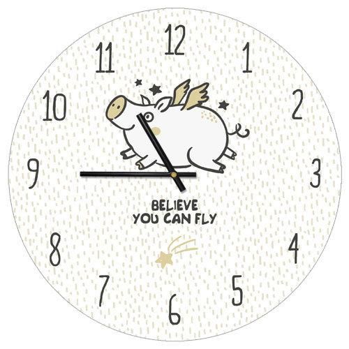 Годинники настінні круглі, 36 см Believe you can fly (CHR_P_PIG005)
