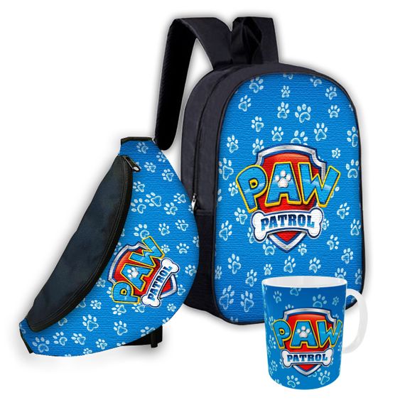 Набір дитячий Щенячий патруль рюкзак 36х27см сумка-бананка, кружка з принтом для хлопчика (01628)
