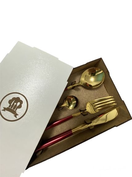 Набір столових приборів Kitchen бордовий | Зображення 4