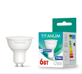 Лампа MR16 6W GU10 4100К 220V LED Titanum