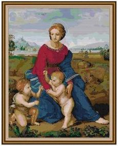 Набір для вишивання за нанесеною на канву схемою "Raphael-Madonna on the Grass(S)". AIDA 14CT printed 51*63 см