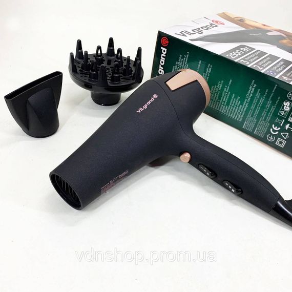 Мощный универсальный фен Vilgrand VHD 2610TI 2500 Вт, Фен для объемной укладки для дома и салона TF-26 | Зображення 4