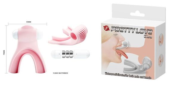 ВІБРОМАССАЖОК "ELISA" (для оральних ласок) L 70 мм, D 55 мм, світло-рожевий Sex Aura