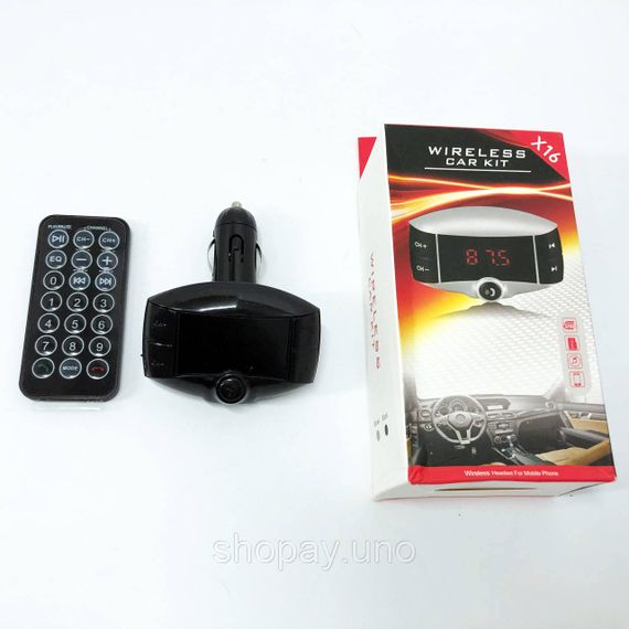 Автомобільний FM модулятор X16 FM трансмітер Bluetooth, FM трансмітер стерео, Трансмітер для музики | Зображення 3