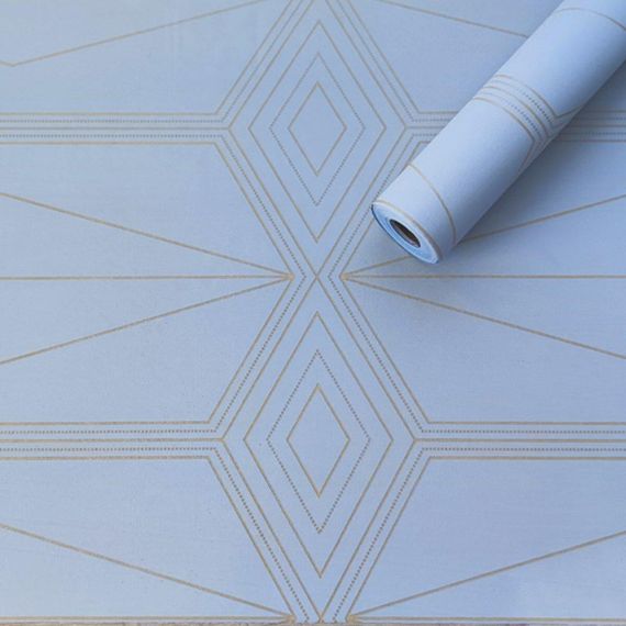 Самоклеющаяся пленка 0,45х10м х 0,07мм Голубая с золотом SW-00001218