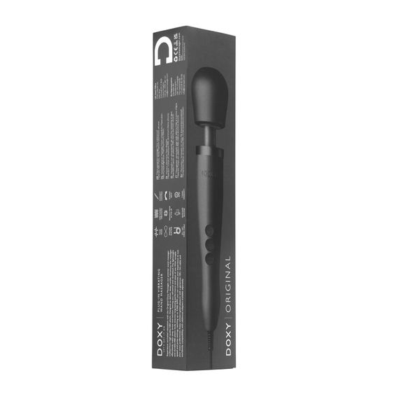 Вібромасажер DOXY Original Black, дуже потужний, живлення 220В, пульсівні вібрації | Зображення 7