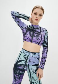 Спортивный топ 4Profi с длинным рукавом c принтом "Тропик"  размер M дайвинг 15940