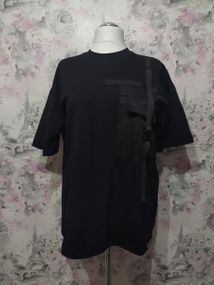 Футболка женская трикотажная черный oversize унисекс 56