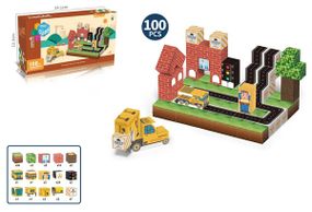 Конструктор My World Магнітні блоки 2.3 см Місто, 100 елементів