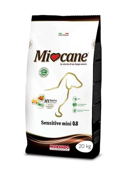 Корм Morando MioCane Mini Sensitive Salmon сухий з лососем для дорослих собак дрібних порід 20 кг