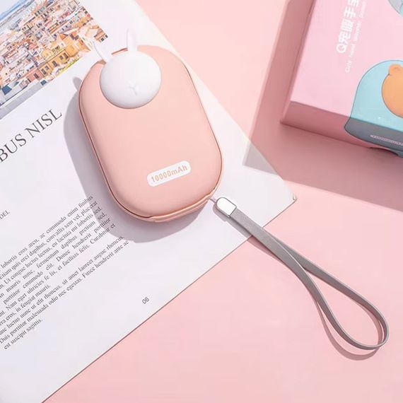 Портативний ЗП Power Bank GXZ-N705 2in1 з обігрівачем для рук 10000 mAh Pink / Rabbit | Зображення 7