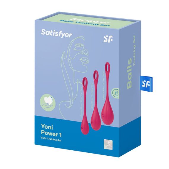 Набір йоні намистин Satisfyer Yoni Power 1, діаметр 2-2,5-3см, вага 22-46-74г, Червоний | Зображення 4