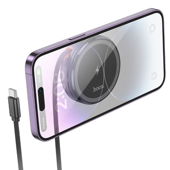 БЗП Hoco CQ18 Flash 2in1 Magnetic + iWatch (with retractable cable Type-C) Metal gray | Зображення 4