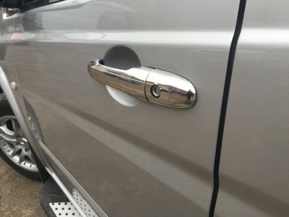 Накладки на ручки (нерж) 4 шт, OmsaLine - Італійська нержавійка для Mercedes Viano 2004-2015 рр | Зображення 1