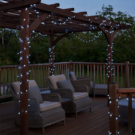 Новорічна гірлянда вулична 50 м 500 LED з сонячною батареєю чорний провід Білий SB500L50MBW | Зображення 4