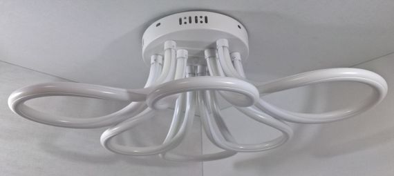 Люстра світлодіодна стельова LED світильник для квартири на стелю лед з пультом 25582 Білий 20х60х60 см. | Зображення 5