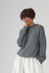 Светр з альпаки у вільному фасоні - сірий цвет, ONE SIZE (є розміри)