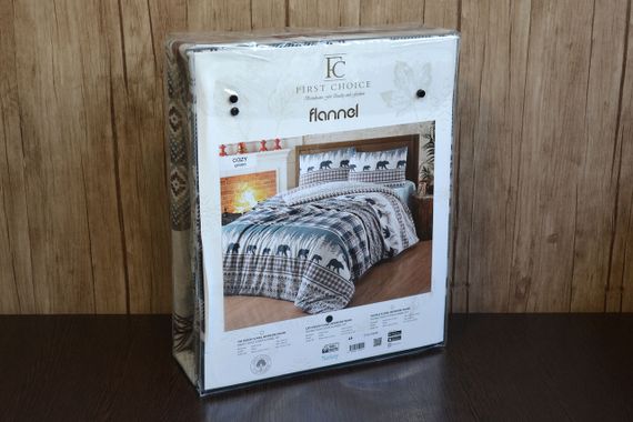 Комплект постельного белья First Choice Flanel 200×220 см  Cozy Green | Зображення 2