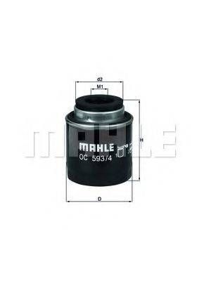 Фільтр оливи MAHLE ORIGINAL OC5934 на VW GOLF VI кабрио (517)