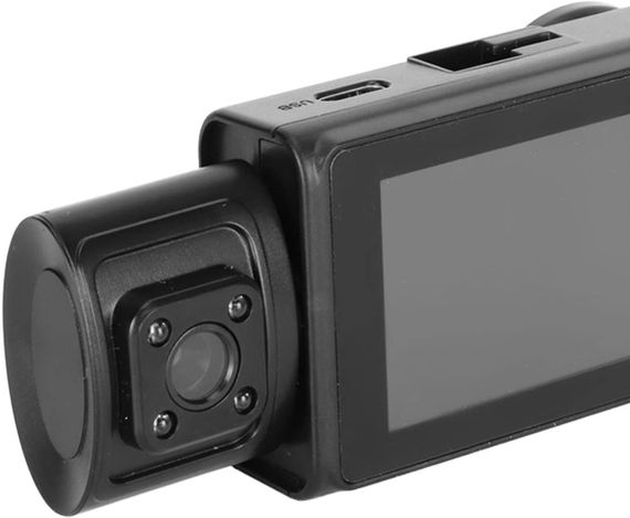 Автомобільний відеореєстратор з подвійною камерою 1920×1080P та 640×480P виявлення руху запис у циклі для передньої задньої зйомки | Зображення 3