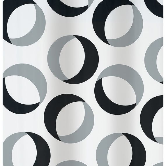 Шторка для ванной и душа Spirella Rings 180x200 см, водоотталкивающая полиэстер, 10.15184 | Зображення 1