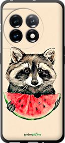 Чохол на OnePlus 11 Єнотик з кавуном "4605b-2940-2448"