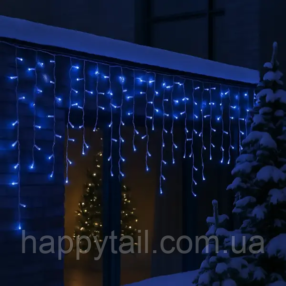 Вулична гірлянда Бахрома 12 м 200 LED білий провід Синій 12MWBL | Зображення 1