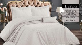 Покрывало з бахромой Kayra 240х260 см Bianca кремовое