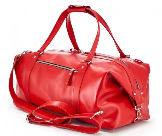 Шкіряна дорожня сумка Skin and Skin Stout L 55х27х23 см Червона (BB01R-L) | Зображення 3