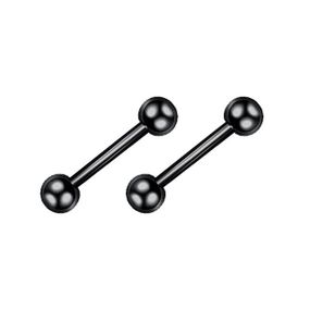 Жіночі чоловічі чорні сережки гвоздики кульки з двох сторін з нержавіючої сталі в гот панк стилі 4 мм