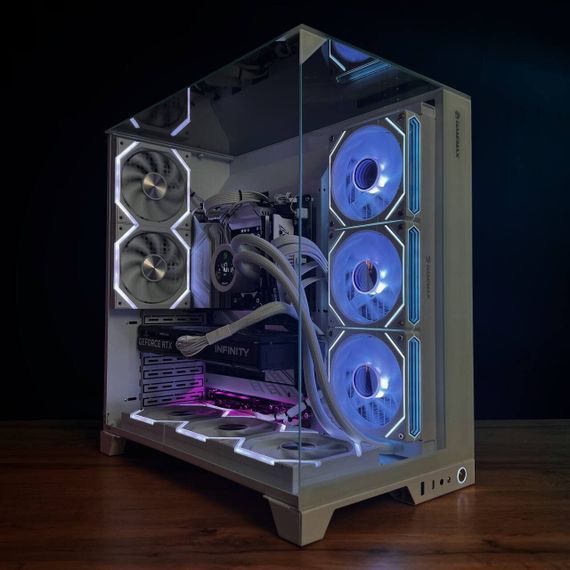 Збірка під замовлення:: комп'ютер GameMax Infinity Pro White Tower / AMD Ryzen 7 7700 (8 (12) ядер по 3,8 - 5,3 ГГц) / 32 ГБ DDR5 / 2000 ГБ SSD M.2 / nVidia GeForce RTX 5070, 12 ГБ GDDR7, 192-біт / 850 Вт | Зображення 2