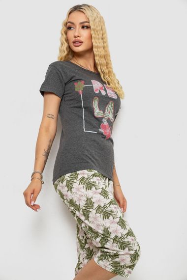 Пижама женская с принтом, цвет серый, 243R3755 | Зображення 2