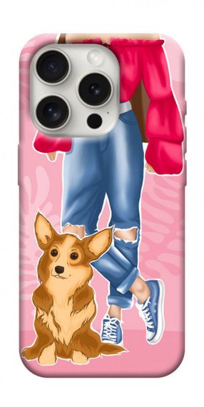 Чохол з картинкою Girl and corgi для Apple iPhone 16 Pro Max (6.9")