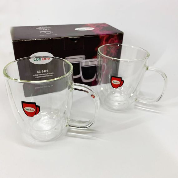 Кружка для кофе с двойным дном Con Brio CB-8423-2, 2шт, 230мл, Чашка с двойной стенкой SY-93 | Зображення 6