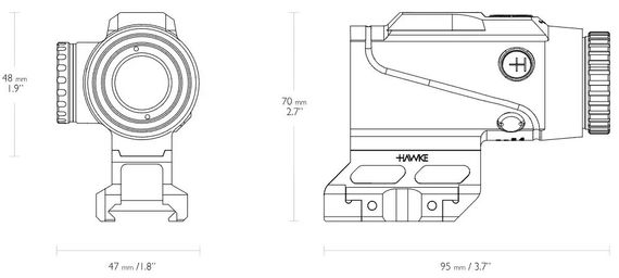 Приціл призматичний Hawke Prism Sight 4x24 сітка 5,56 BDC Dot | Зображення 3