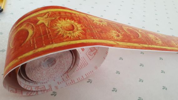 Пленка самоклеящаяся бордюрная 5,3х1000cm водостойкая оранжевый космос | Зображення 2