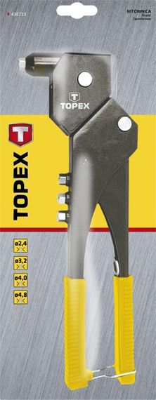 Заклепочник універсальний TOPEX для алюмінієвих заклепок 2.4, 3.2, 4.0, 4.8 мм (43E713) | Зображення 1
