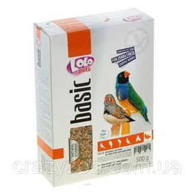 Полнорационный корм для амадин и экзотических птиц Lolo Pets 500 гр LO-72303