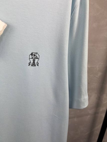 Футболка блакитна Brunello Cucinelli Classic Logo Light Blue f694 | Зображення 2