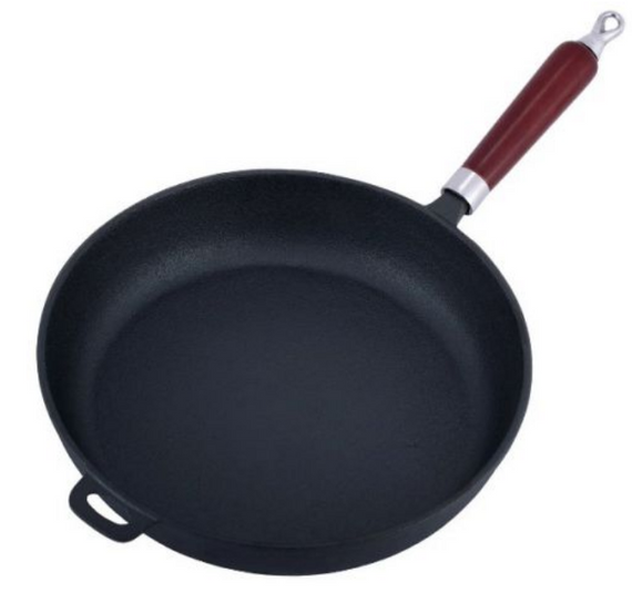 Сковорідка d30,5см з дерев'яною ручкою чавунна лита 4813V KAMILLE