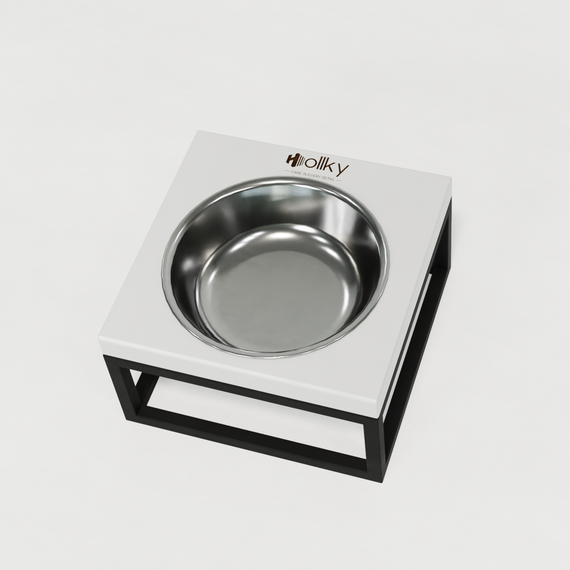 Миска на подставке для кошек и маленьких собак Hollky Base Solo S (1 × 0,45 л) Solo S-18187-BLWH | Зображення 7