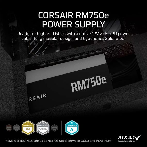 Блок питания Corsair 750W RM750e (CP-9020295-EU) | Зображення 7