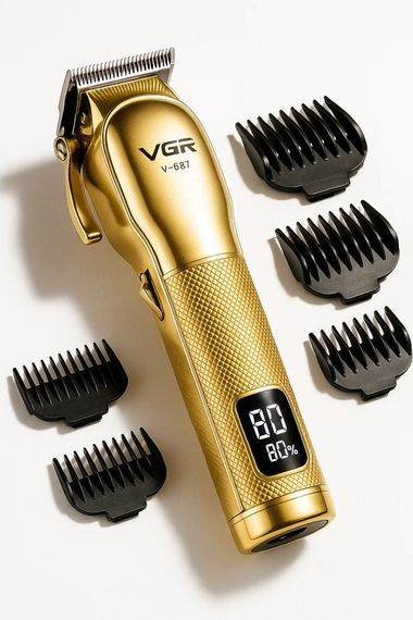 Акумуляторна машинка для стрижки Clipper VGR V-687, LED дисплей, 4 насадки (46230-V-687_738) | Зображення 7