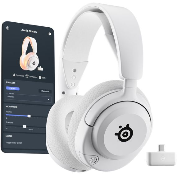 Ігрова гарнітура SteelSeries Arctis Nova 5 Wireless White MultiPlatform | Зображення 1