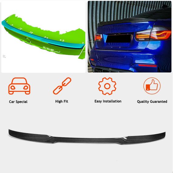 Спойлер кришки багажника Карбон V10 (SD) для BMW 3 серія F-30/31/34 2012-2019 рр | Зображення 2