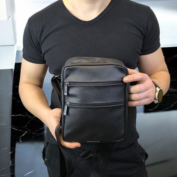 Стильная мужская кожаная сумка через плечо – премиальное качество и емкость, большая HV-980 мужская сумка | Зображення 4