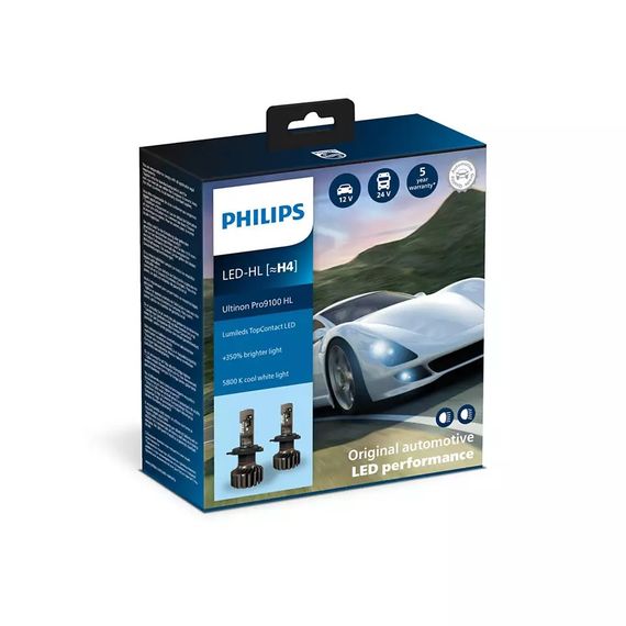 Комплект світлодіодних ламп PHILIPS H4 11342U91X2 LED Ultinon Pro9100 +350% 12/24V | Зображення 2