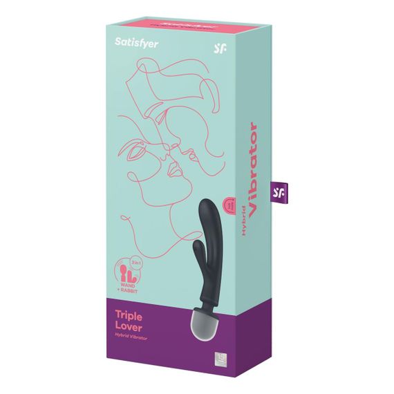 Вибратор-кролик с вибромассажером Satisfyer Triple Lover Grey, 3 мотора Sex Aura | Зображення 5
