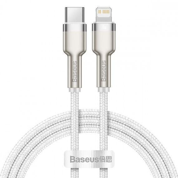 Кабель Baseus Cafule Type-C to Lightning PD 20W (1m), Білий, 1.0 м